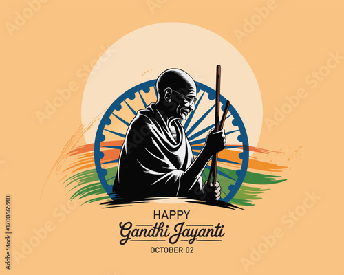 Gandhi jayanti vector illustration.
