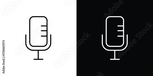 Microphone icon in line design. editable stroke icon.