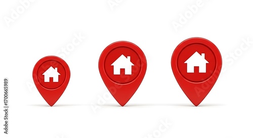 Home Location Map Pin Icons — Real Estate & Local Search Markers for Maps, Listings & Directories
