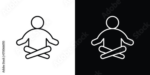 Meditation icon in line design. editable stroke icon.