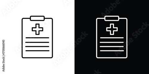 Medical report icon in line design. editable stroke icon.