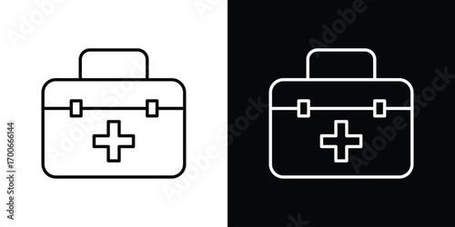 Medical kit icon in line design. editable stroke icon.
