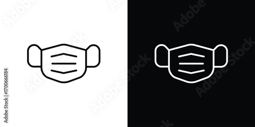 Mask icon in line design. editable stroke icon.