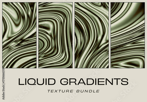 Set of Liquid Grainy Gradient Texture Backgrounds