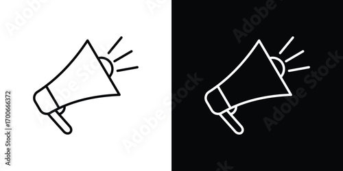 Loud Speaker icon in line design. editable stroke icon.