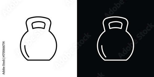 Kettlebell icon in line design. editable stroke icon.