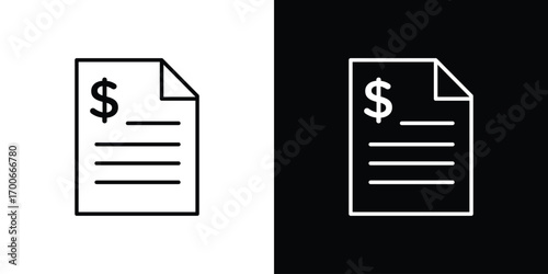 Invoice icon in line design. editable stroke icon.