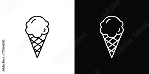 Ice cream cone icon in line design. editable stroke icon.