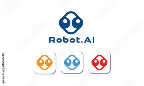 Robot ai logo, Logo design, Template