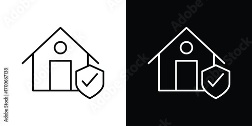 Home insurance icon in line design. editable stroke icon.