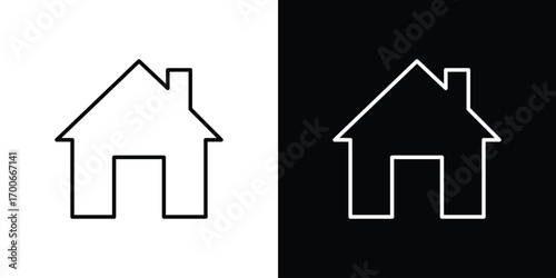 Home icon in line design. editable stroke icon.