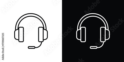 Headphone icon in line design. editable stroke icon.