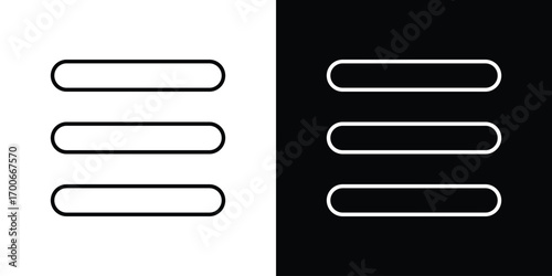 Hamburger menu icon in line design. editable stroke icon.