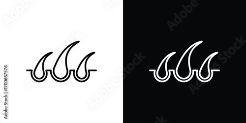 Hair icon in line design. editable stroke icon.