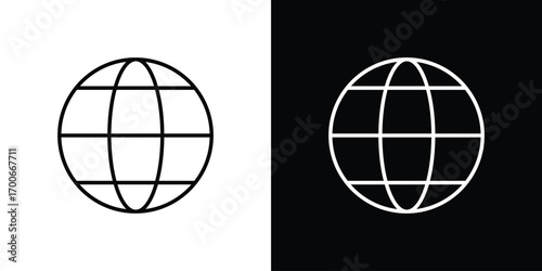 Globe icon in line design. editable stroke icon.