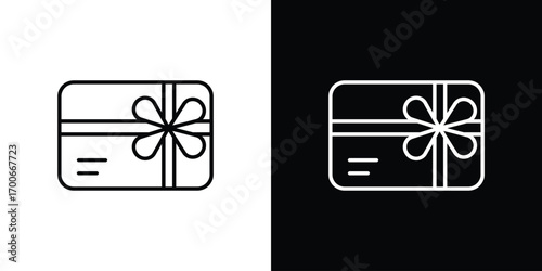 Gift card icon in line design. editable stroke icon.