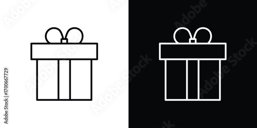 Gift box icon in line design. editable stroke icon.