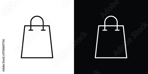 Gift bag icon in line design. editable stroke icon.