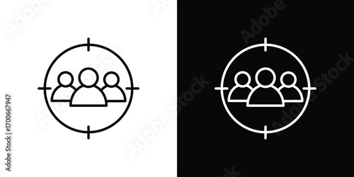 Focus group icon in line design. editable stroke icon.