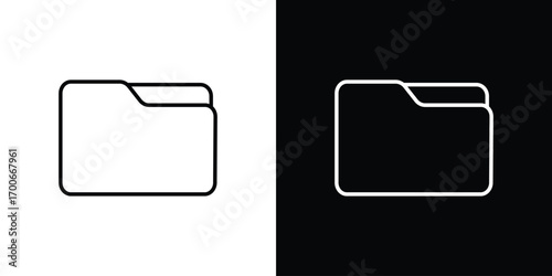 Folder icon in line design. editable stroke icon.
