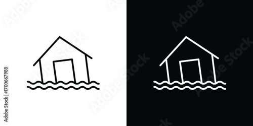 Flood icon in line design. editable stroke icon.