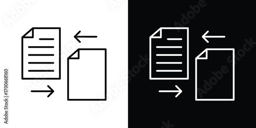 File transfer icon in line design. editable stroke icon.