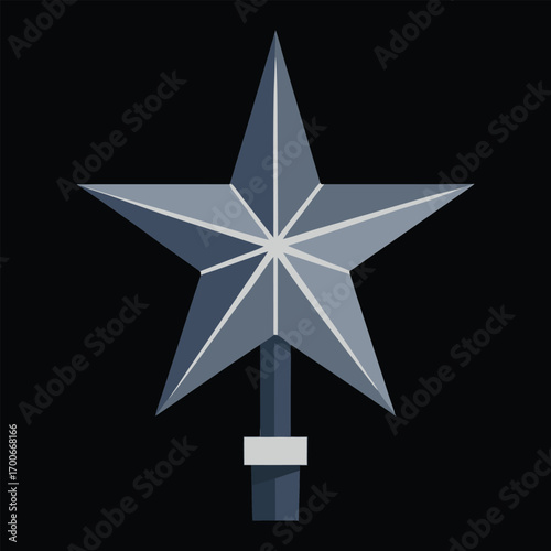 Vintage Mercury Glass Star Christmas Tree Topper Vector