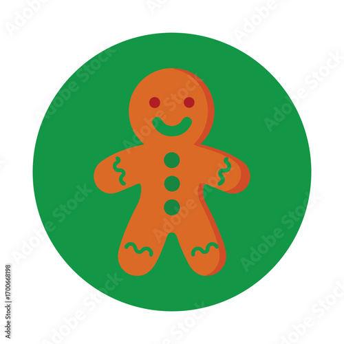 Gourmet Gingerbread Man Christmas Ornament Vector Illustration