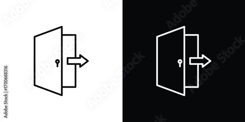 Exit icon in line design. editable stroke icon.