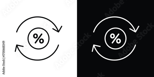 Exchange rate icon in line design. editable stroke icon.