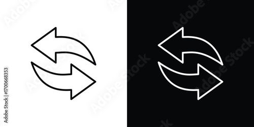 Exchange icon in line design. editable stroke icon.