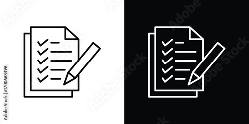 Exam icon in line design. editable stroke icon.