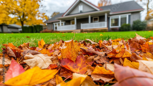Autumn leaves house