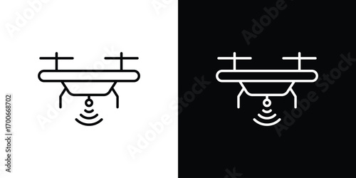 Drone icon in line design. editable stroke icon.