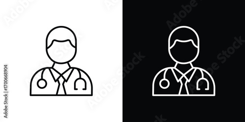 Doctor icon in line design. editable stroke icon.