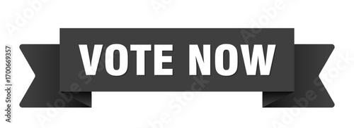 vote now ribbon isolated on transparent background. vote now ribbon