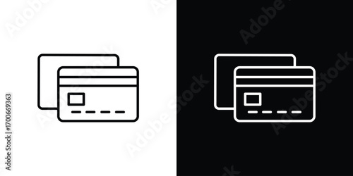 Credit card icon in line design. editable stroke icon.