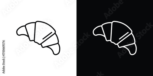 Croissant icon in line design. editable stroke icon.