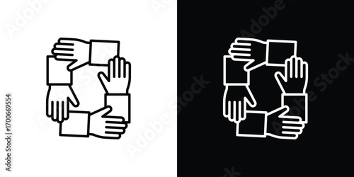 Collaboration icon in line design. editable stroke icon.