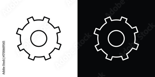 Cogwheel icon in line design. editable stroke icon.