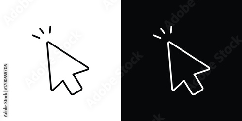 Click icon in line design. editable stroke icon.