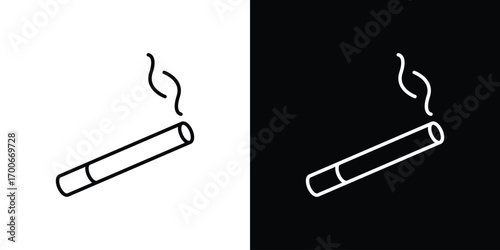 Cigarette icon in line design. editable stroke icon.