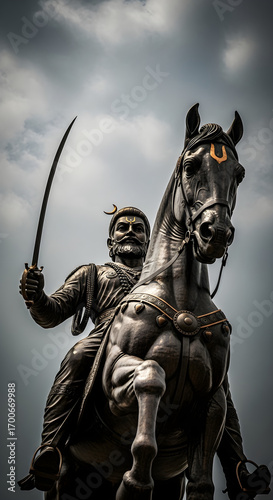 Dramatic Equestrian Statue of the Maratha Warrior King, Chhatrapati Shivaji Maharaj