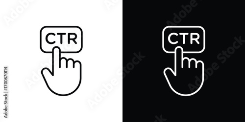 CTR icon in line design. editable stroke icon.