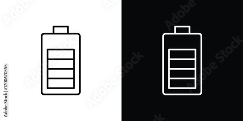 Battery icon in line design. editable stroke icon.