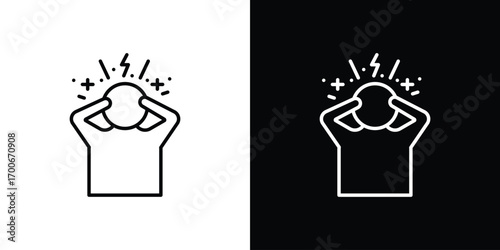 Anxiety icon in line design. editable stroke icon.