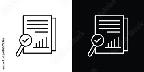 Analytics report icon in line design. editable stroke icon.
