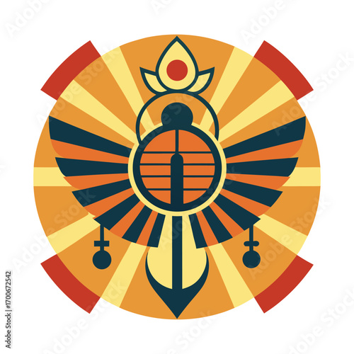 Ancient Egyptian Sun Mandala Sacred Ornament