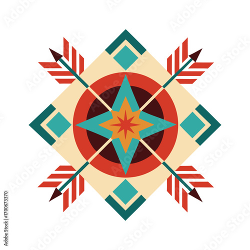 Tribal Navajo Circle Pattern Ethnic Mandala