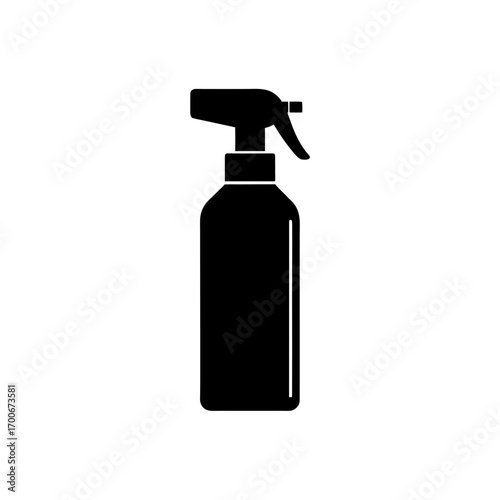 Illustration of a black spray bottle icon on transparent background